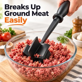Manual Meat Chopper Tool – 5 Blade Ground Beef Shredder for Hamburger Preparation & Kitchen Food Mixing