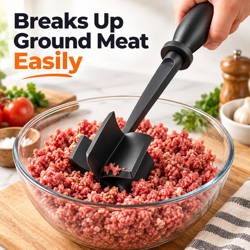 Manual Meat Chopper Tool – 5 Blade Ground Beef Shredder