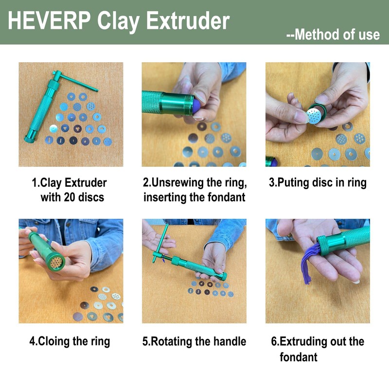 HEVERP Stainless Steel Clay Extruders Sugar Paste Extruder Cake Fondant