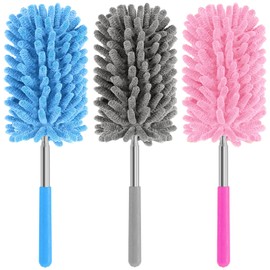 TIMIVO Microfiber Duster for Cleaning, Dusters with Telescoping Extension Pole, Extendable Washable Mini Dusters for Cleaning Car, Window, Furniture, Office
