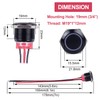 DMWD 2Pcs 19mm Metal Latching Push Button Switch Waterproof 7Amp