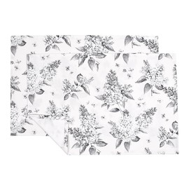 Style Decor W2804300 Placemat, 100% Cotton, Set of 2, Washable, Fabric, 11.8 x 17.3 inches (30 x 44 cm), Standard, Lilac, Monochrome
