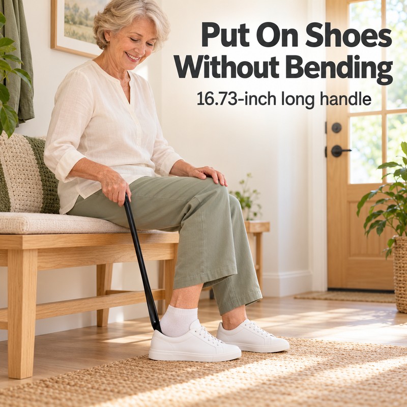 Long Handle Shoe Horn for Seniors – 16.73 Inch Extra