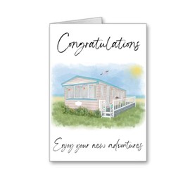 new home static caravan card enjoy your new adventures (envelope included)