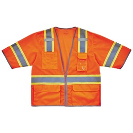 Reflective Safety Vest, ANSI Class 3, Hi Vis Two Tone, 6 Easy Access Pockets, Ergodyne GloWear 8346Z