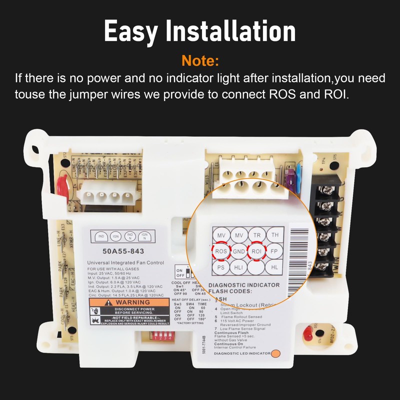 50A55-843 Furnace Control Board Fit for White Rodgers and Lennox