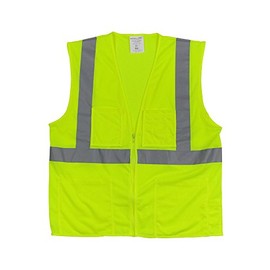 PIP 302-MVGZ4PLY-M 302-MVGZ4PLY Yellow Hi-Viz Safety Vest, Medium, Lime