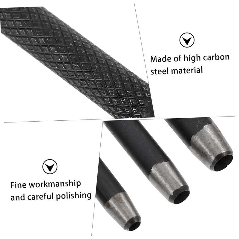 WOONEKY 6pcs Leather Belt Hole Puncher Heat Treated Punch Tool
