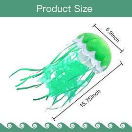 Tiny Heart Jellyfish Plush Toy for Children, Green Jellyfish, 15 cm Simulation of a Cute Jellyfish Plush Toy, Marine Life Series, Soft Stuffed Toy Cushion, Suitable for Bedroom, Living Room Decoration