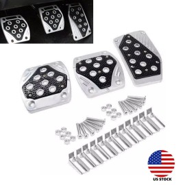 Unbranded 3PCS Car Foot Pedals Pad Cover For Brake Clutch Accelerator Set Aluminium Alloy