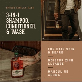 18.21 Man Made 18.21 Man Made Original Spiced Vanilla 3-in-1 Body Wash, Shampoo, & Conditioner for Men, All Hair & Skin Types, Strengthens and Moisturizes in a Manly Aroma, 3.4oz