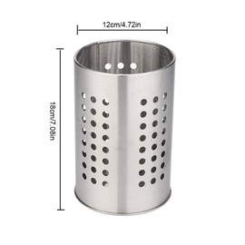 Kitchen Stainless Steel Utensil Holder,Cooking Utensil Holder Kitchen Utensil Drying Cylinder with Drain Holes Cookware Holder for Kitchen Home Office