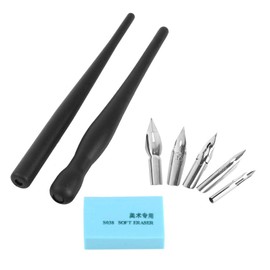 Akozon Pen Holder and Holder Set 1 Set Manga Cartoon Comic Drawing Painting Kit Tool with 2 Pen Holders and 5 Nibs Manga Cartoon Comic Dip Pen Set Drawing Painting Kit Tool