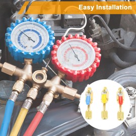 SURIEEN Air Conditioning Refrigerant Ball Valve 1/4’’ SAE, R410A R134A R12 R22 HVAC Shut Off Valve, Low Loss Fittings HVAC for R410A R134A R12 R22 R502 Charging Hoses Air Conditioning Tools