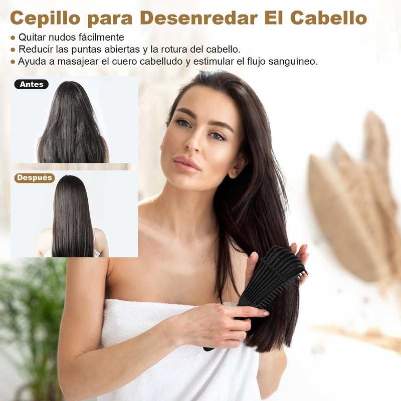 Peine de Madera Bambu,Peine de Bambu,Peine para Masaje con Bolsa
