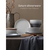 Famiware Saturn Speckled Dinnerware Sets for 8 (24 Pieces), Stoneware