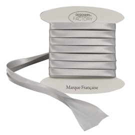 Beautiful Satin Bias Binding - Satin Bias Binding Ideal for Refined Finishes Both on the Outside of Your Creations and for Covering Your Seams. (By 10 Metres, Silver)