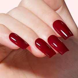 TOMICCA Gelee UV Nagellack, 15ml Rot Tansparent Gel-Nagellack, UV LED Soak Off Manicure Gelee Gel Lacquer Varnish