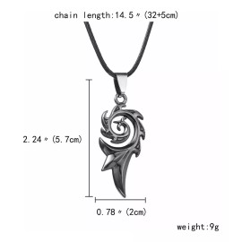 TENDER LIHOME Collar Llama De Fuego De Dragón Con Colgante Flama Acero Ino