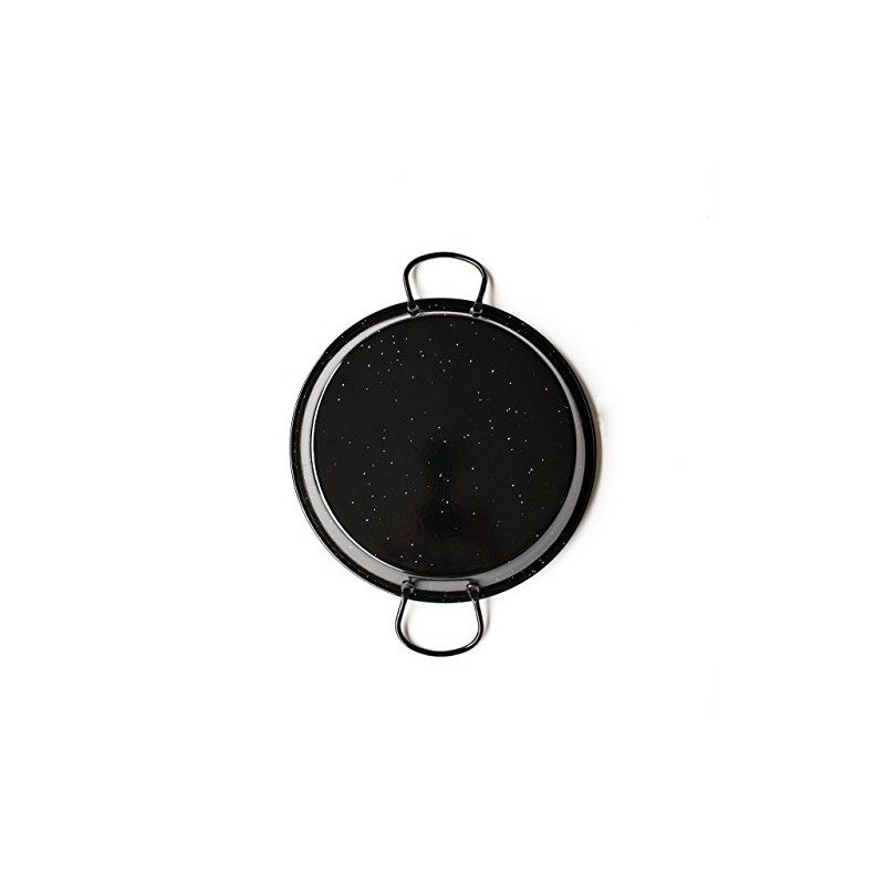 La Valenciana 10 cm Enameled Steel Paella Pan, Black
