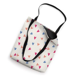 Cute Lovely Colorful Hearts On Beige Pattern Design Tote Bag