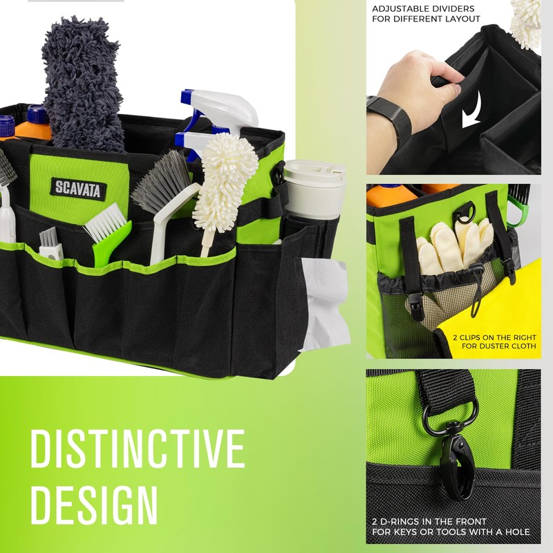SCAVATA Wearable Cleaning Caddy Bag, Cleaning Caddy Supplies Organizer with