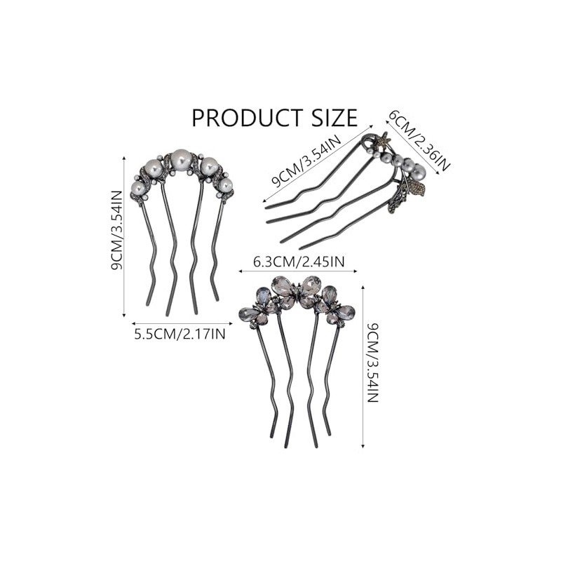 3 Piezas pasadores para cabello mujer