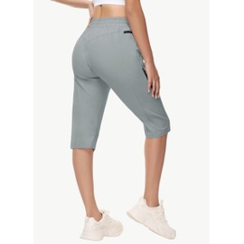 Women's Long Shorts 15" Below The Knee Capri Hiking Shorts Quick Dry Lightweight Outdoor Casual Crop Pants Cargo