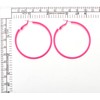 Hot Pink Large Circle Statement Hoop Huggie Hinged Stud Earrings(CA)