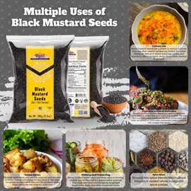 Rani Black Mustard Seeds Whole Spice (Kali Rai) 3.5oz (100g) ~ All Natural | Gluten Friendly | NON-GMO | Kosher | Vegan | Indian Origin