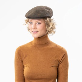 Lipodo Men's Flatcap with Checked Pattern, Lined Wool, Size 49 - 61 cm with Peaked Cap, Autumn / Winter - 60 cm