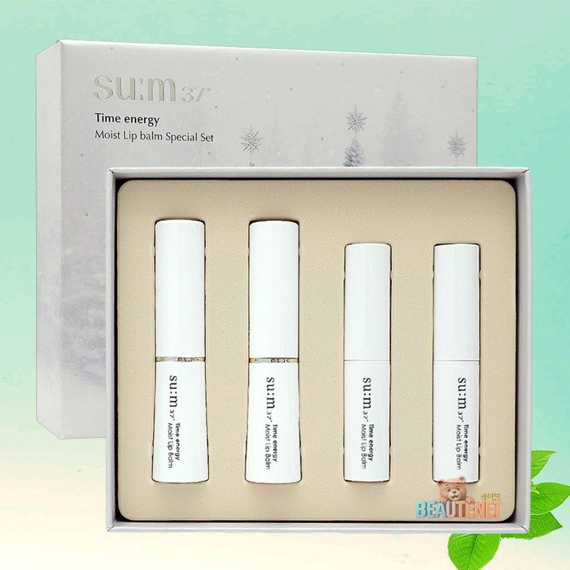 sŭm37 숨37 타임 에너지 모이스트 립밤 듀오 홀리데이 세트 SU:M37