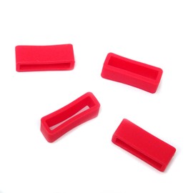 Honbay 4PCS 18mm Rubber Watch Band Loops Silicone Watch Strap Keeper Retainer Holder Ring Replacement (Red)