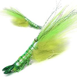 Ultra Realistic Shrimp Flies, Saltwater Fly Fishing Lures for Tarpon, Bonefish, Redfish, Snook (Green, 9#)