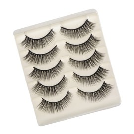 Ipetboom Handmade Eye Lashes 5 Pairs Fake Lashes Natural Tool 5d Reusable Black Eyelashes