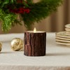 Luminara Real Bark Flameless LED Candle, Ivory 3.5" x 4.5",