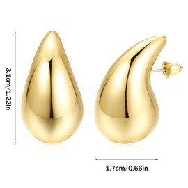 EULAPGOE 2 Pairs Colorful Water Drop Earrings for Women Chunky Earring Big Dangle Earrings Fashion Jewelry Gift