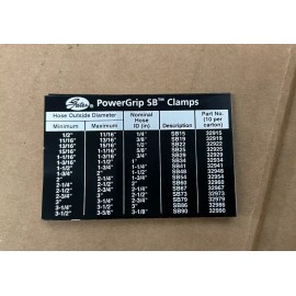 Gates 1x NOS Gates 91221 PowerGrip SB Heat Shrink Hose Clamp Size Chart Sticker Decal