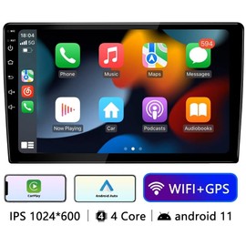 Android Car Stereo Double Din Radio,9 Inch Touch Screen Car Radio 2 Din with GPS Navigation Bluetooth FM HiFi WiFi USB with Wireless Apple Carplay Android Auto 2G+32G