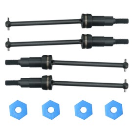 BENMAZ #45 Steel Front Rear CVD Driveshaft with Wheel Hex Wheel Nut Upgrade Parts for Arrma 1/18 Granite Grom Mega 380,Replace #ARA311198 (Black)