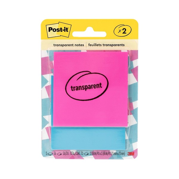 Post-it Transparent Pop-up Super Sticky Notes Combo Pack, 2" x