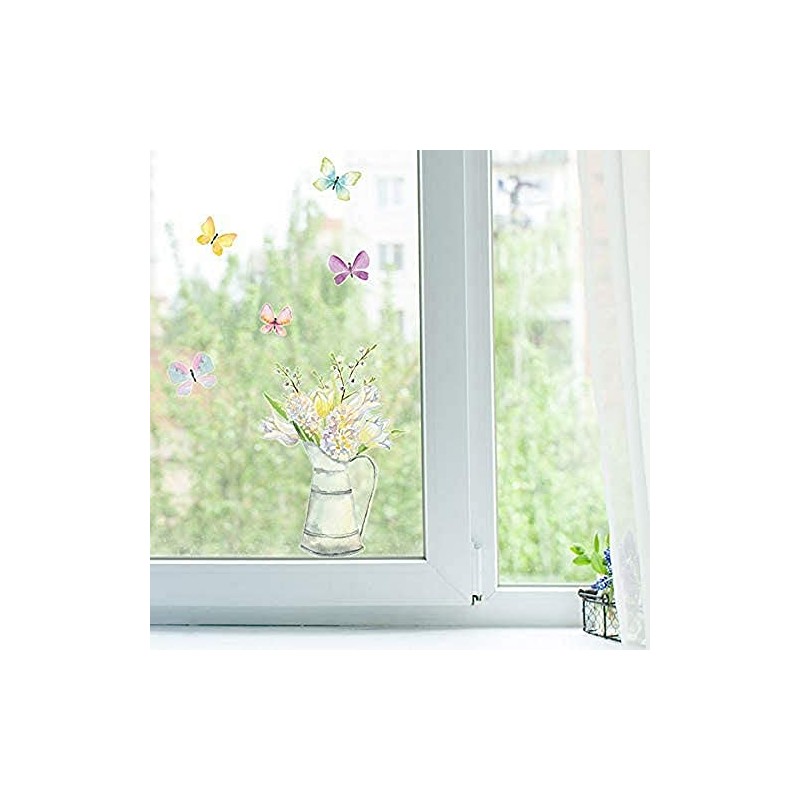Stickerscape Spring Window Stickers (Spring Flowers) | Spring Window Decal,