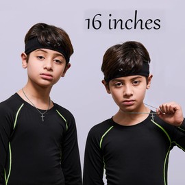 Stainless Steel Cross Necklace for men,Silver Cross Necklace for boys kids tiny Small Cross Pendant Necklace 16 inches Simple Jewelry thin cross chain for mens