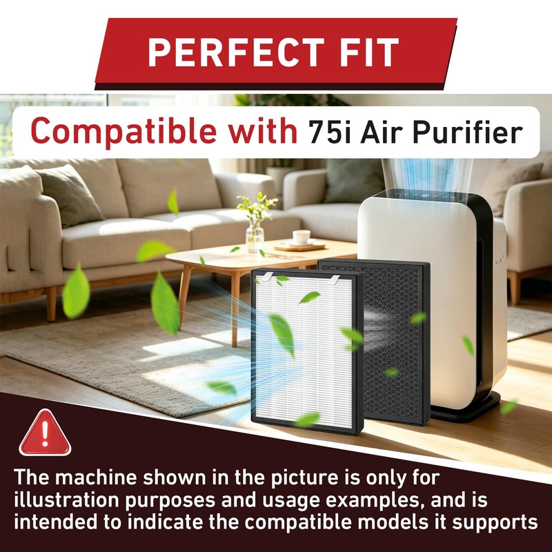 2Pcs 75i Replacement Filter with H13 Activated Carbon