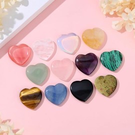 12 Pcs Healing Crystal Gifts with 12 Pcs Introduction Cards | Natural Crystals and Gemstone Set,Reiki Polished Pocket Stone,Spiritual Gifts for Women,Birthday Party Bag Fillers