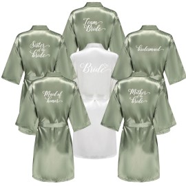 Satin Kimono Robe Women – Silk Bathrobe Bridal, Lounge Robe Ladies