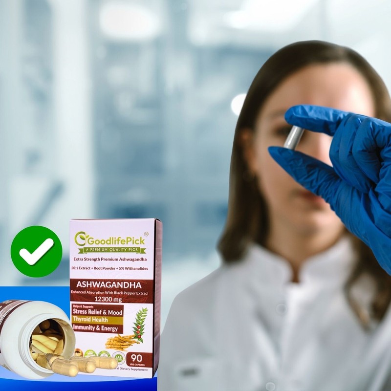 Premium Ashwagandha 12300 MG & 5% Withanolides Black Pepper 90