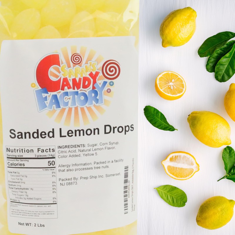 Sanded Lemon Drops Old Fashioned Hard Candy (Gluten Free) in