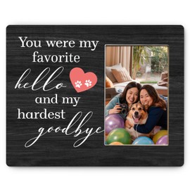 QGFM Pet Memorial Picture Frame 4x6, Sympathy Photo Frame for Loss of Cat Dog, Bereavement Gifts for Loss of Pet, Dog Cat Passing Away Photo Frame