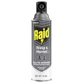 Raid Wasp and Hornet Killer Spray, Kills the entire nest, Kills Paper Wasps, Yellow Jackets, Mud Daubers and more, 14 oz (Pack of 12)